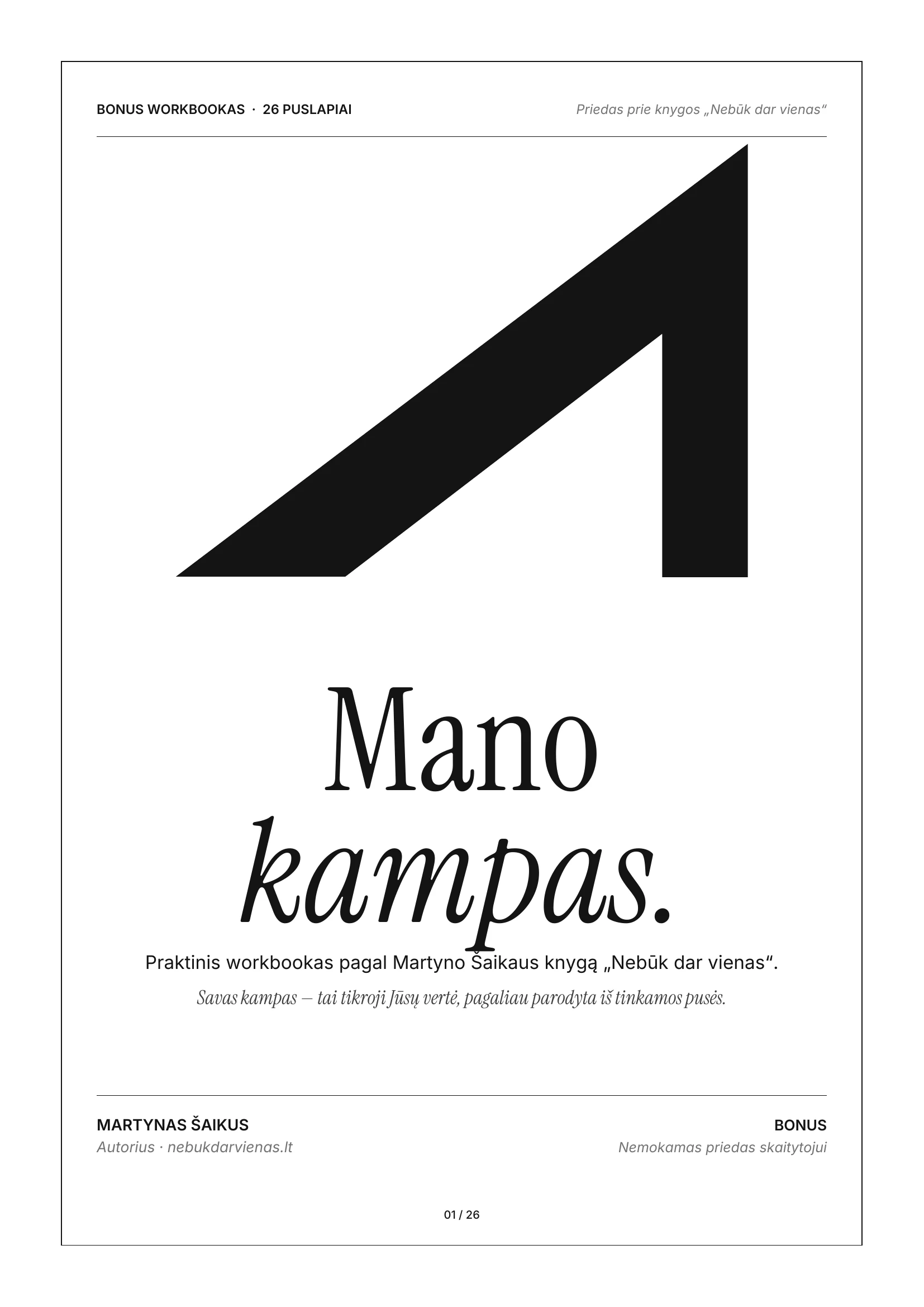 „Mano kampas“ pratybų knygos viršelis